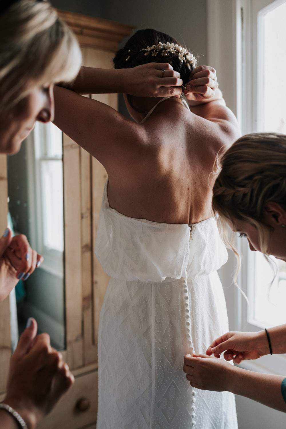 Dress Gown Bride Bridal Lace Halterneck Indie City Wedding Kate Gray Photography