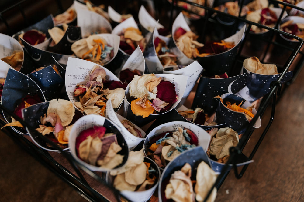 Confetti Cones Petals Indie City Wedding Kate Gray Photography
