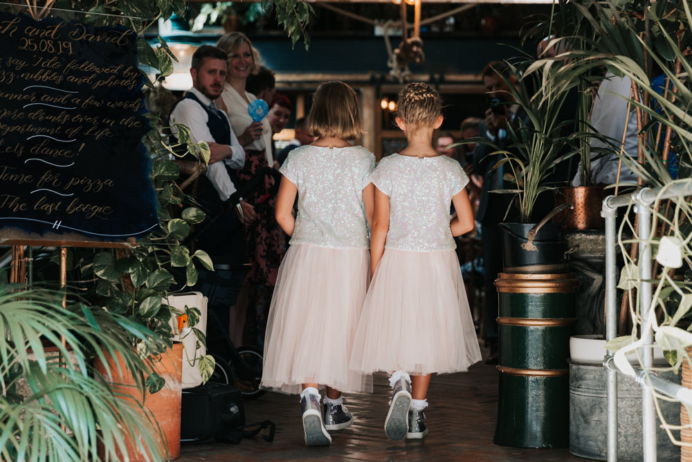 Flower Girls Skirts Sequin Tops Indie City Wedding Kate Gray Photography