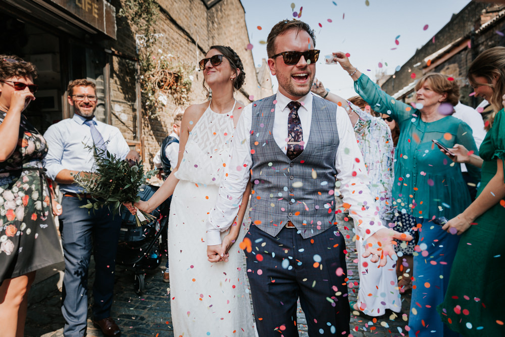 Confetti Throw Indie City Wedding Kate Gray Photography