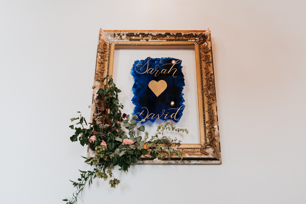 Sign Signs Frame Calligraphy Flowers Indie City Wedding Kate Gray Photography