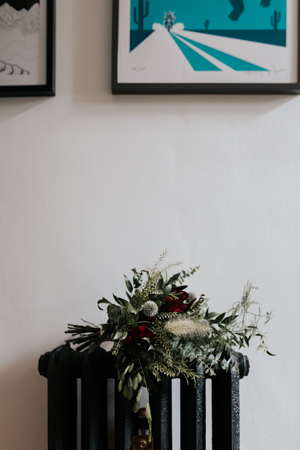 Bouquet Flowers Bride Bridal Greenery Foliage Protea Indie City Wedding Kate Gray Photography