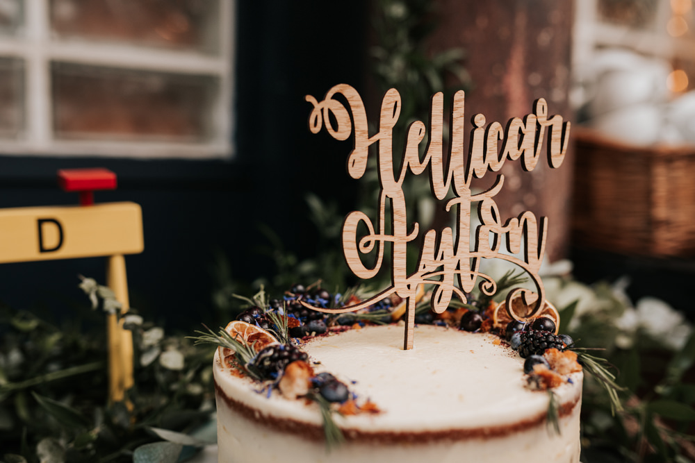 Cake Topper Lase Cut Indie City Wedding Kate Gray Photography