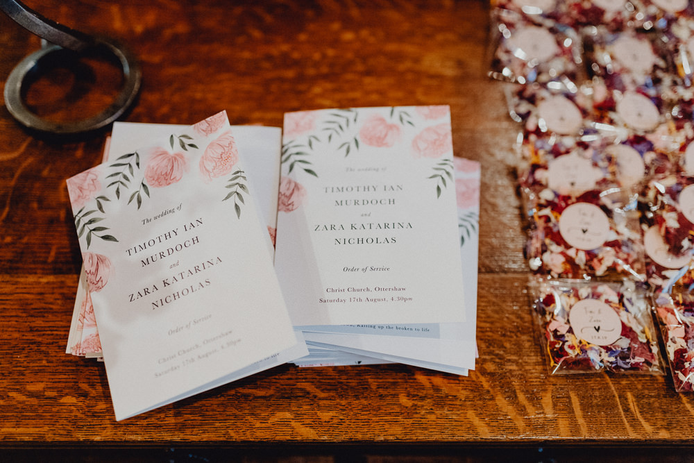 Order of Service Booklet Floral Intimate Pub Wedding Heather Sham Photography
