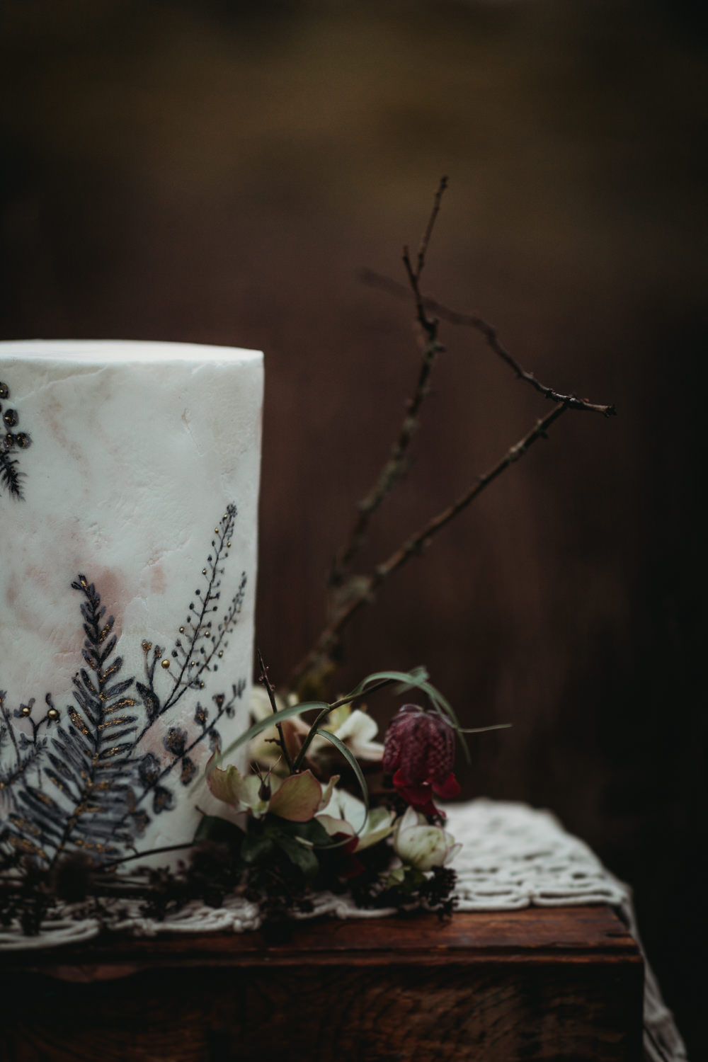 Painted Flower Floral Cake LGBTQ+ Elopement Thyme Lane Photography