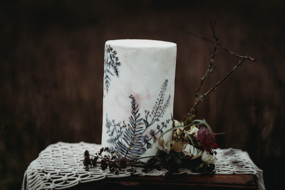 Painted Flower Floral Cake LGBTQ+ Elopement Thyme Lane Photography