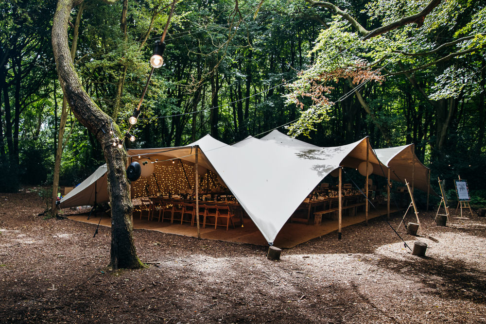 Stretch Tent Marquee Pole Lila’s Wood Wedding Two-D Photography