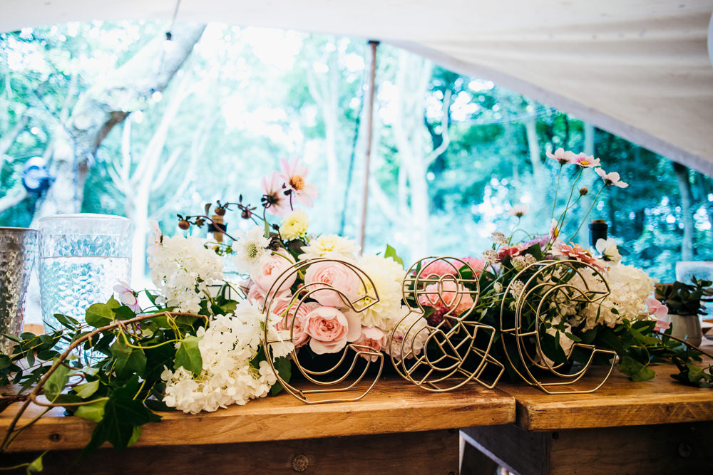 Wire Letters Initials Decor Lila’s Wood Wedding Two-D Photography
