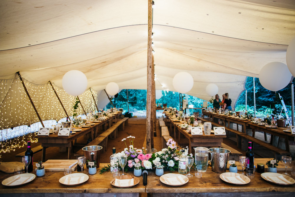 Top Table Flowers Decor Lila’s Wood Wedding Two-D Photography