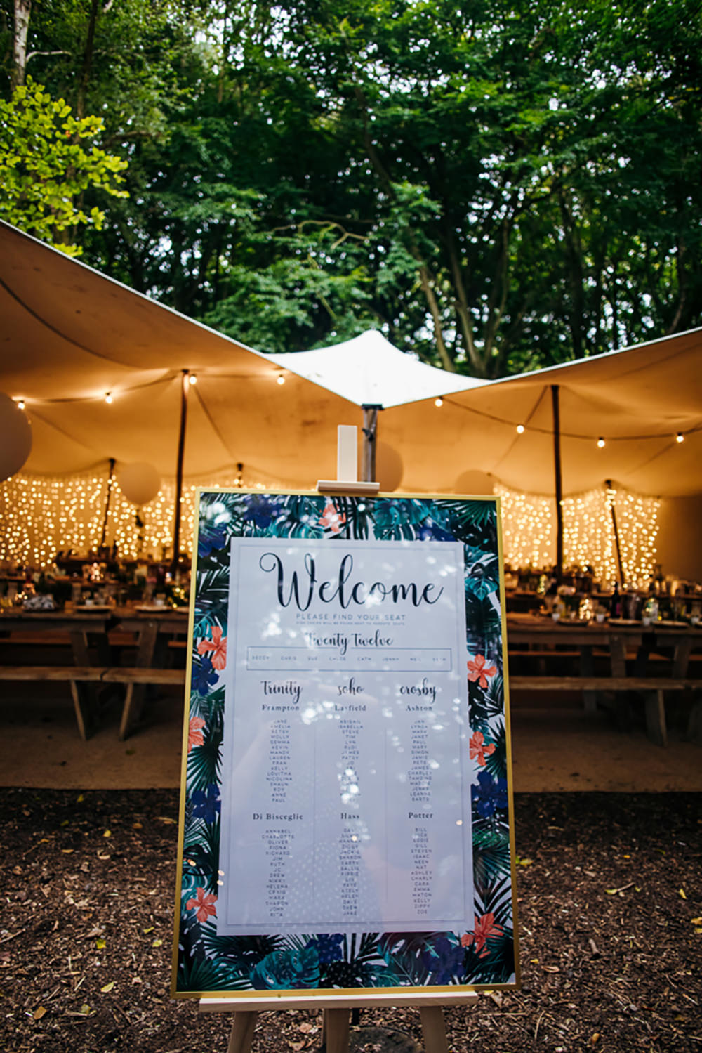 Table Plan Seating Chart Lila’s Wood Wedding Two-D Photography
