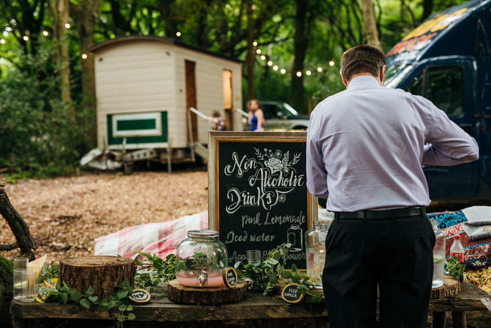 Soft Drinks Bar Station Lila’s Wood Wedding Two-D Photography