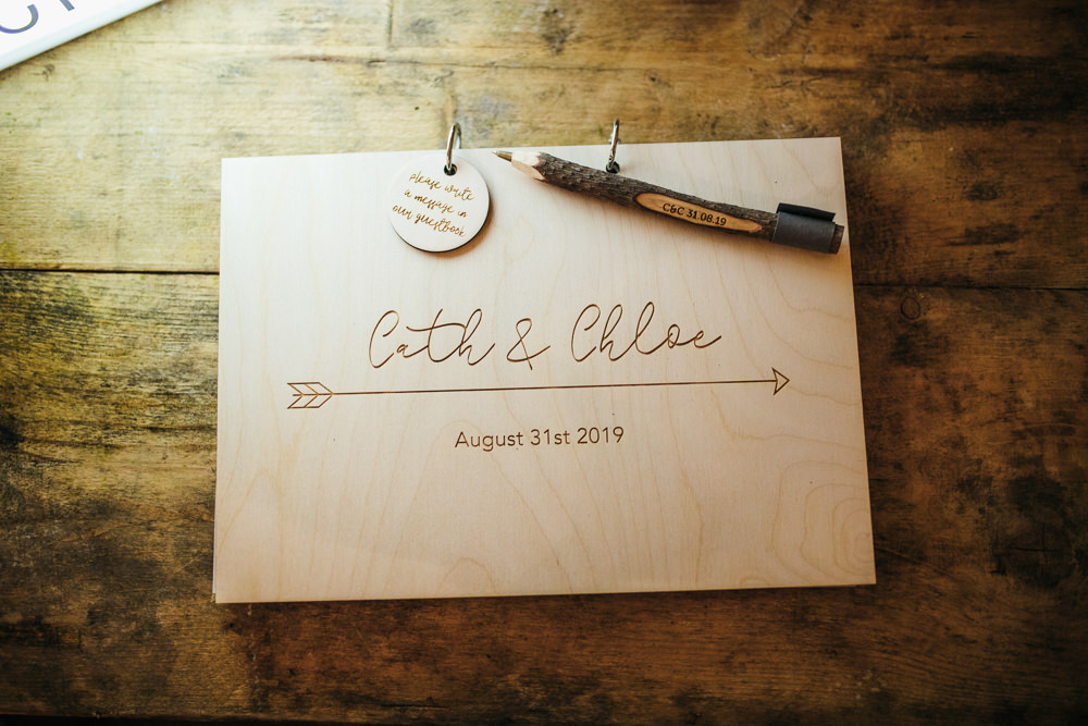 Wooden Guest Book Lila’s Wood Wedding Two-D Photography