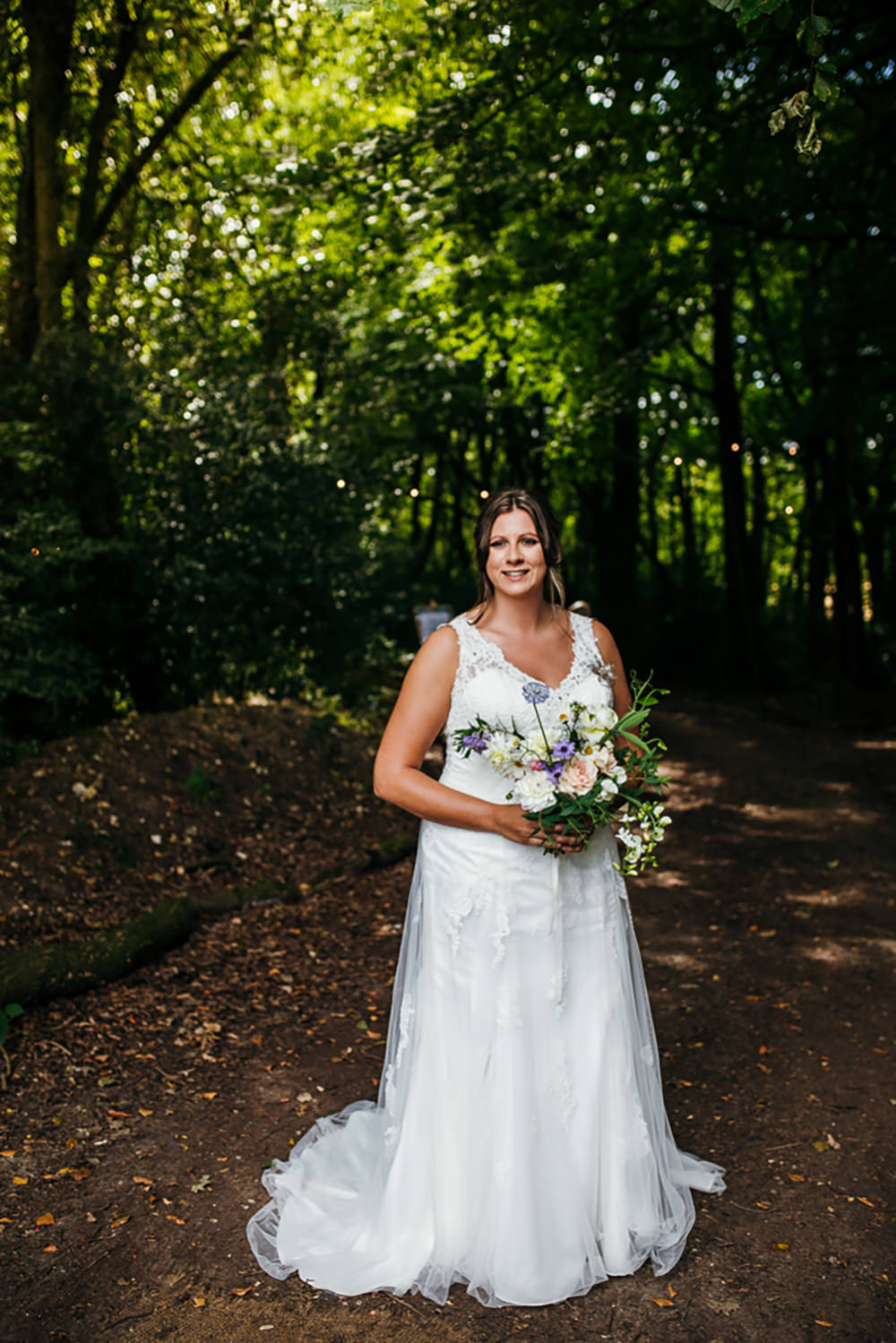 Bride Bridal Dress Gown V Neck Lila’s Wood Wedding Two-D Photography