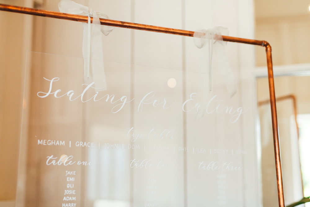 Perspex Acrylic Table Plan Seating Chart Sign Signs Signage Millbridge Court Wedding Kirsty Mackenzie Photography