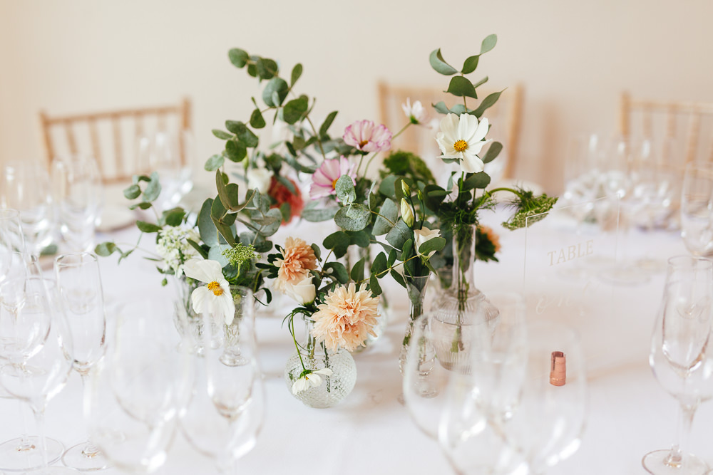 Centrepiece Flowers Vase Natural Pretty Millbridge Court Wedding Kirsty Mackenzie Photography