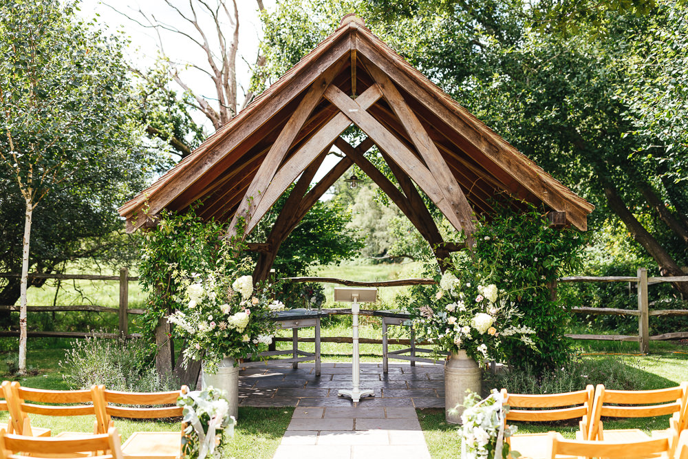 Milk Churn Flowers Ceremony Aisle Millbridge Court Wedding Kirsty Mackenzie Photography