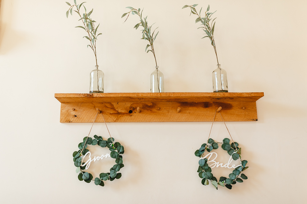 Hanging Greenery Hoops Millbridge Court Wedding Kirsty Mackenzie Photography
