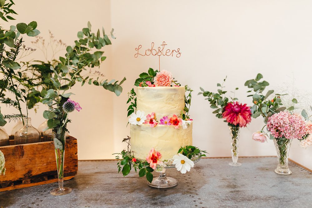 Buttercream Floral Flower Cake Topper Millbridge Court Wedding Kirsty Mackenzie Photography