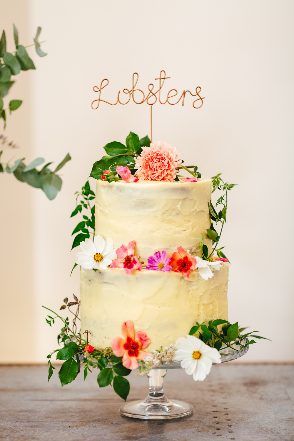 Buttercream Floral Flower Cake Topper Millbridge Court Wedding Kirsty Mackenzie Photography