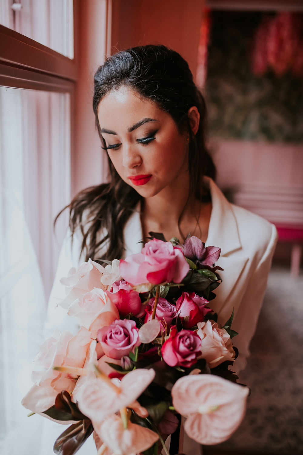Bride Bridal Make Up Modern Pink Wedding Ideas Aurora Grey Photography