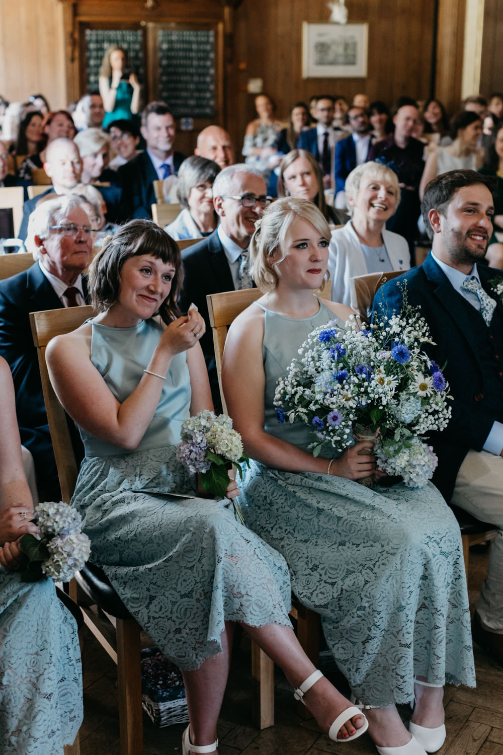 Bridesmaids Bridesmaid Dress Dresses Midi Green Lace Seaside Wedding Oli and Steph Photography
