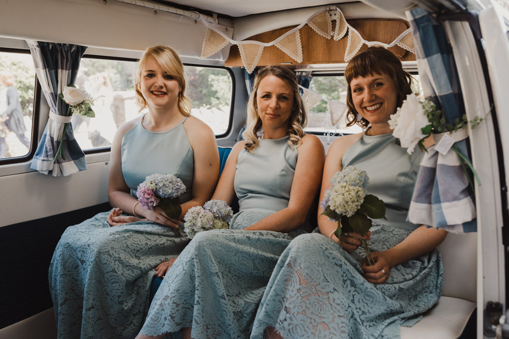 Bridesmaids Bridesmaid Dress Dresses Midi Green Lace Seaside Wedding Oli and Steph Photography