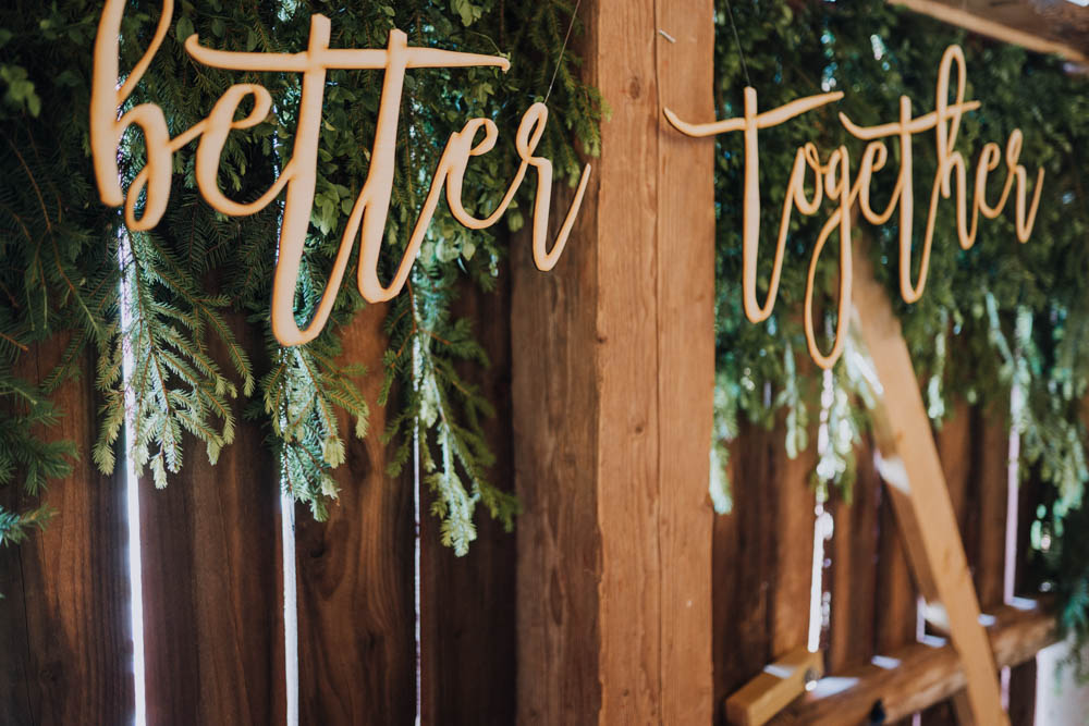 Sign Signs Signage Laser Cut Greenery Sweden Destination Wedding Clara Cooper Photography