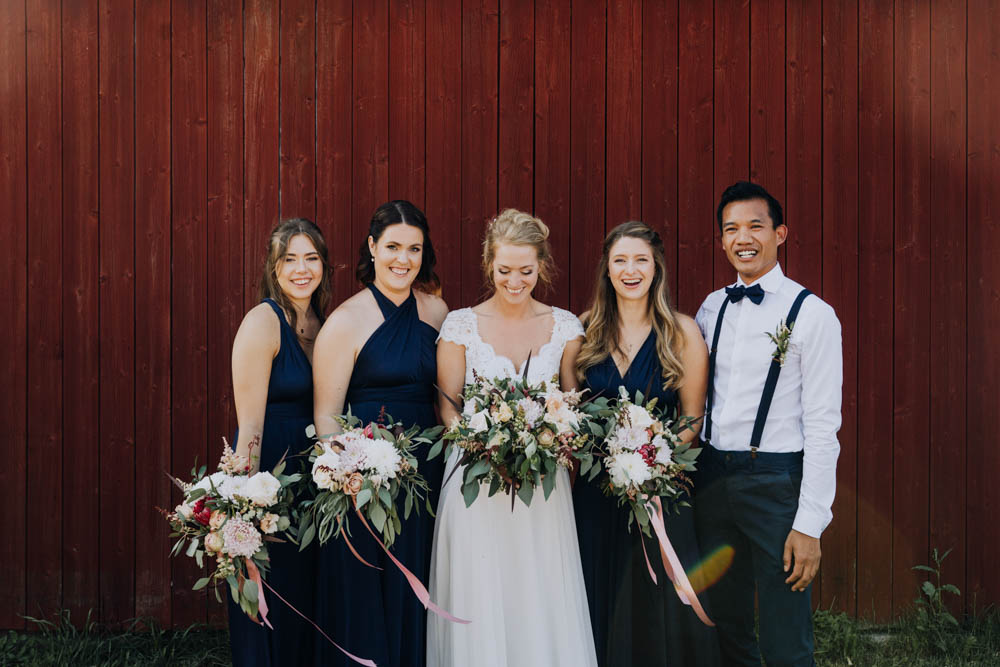 Bridesmaids Bridesmaid Dress Dresses Navy Blue Sweden Destination Wedding Clara Cooper Photography