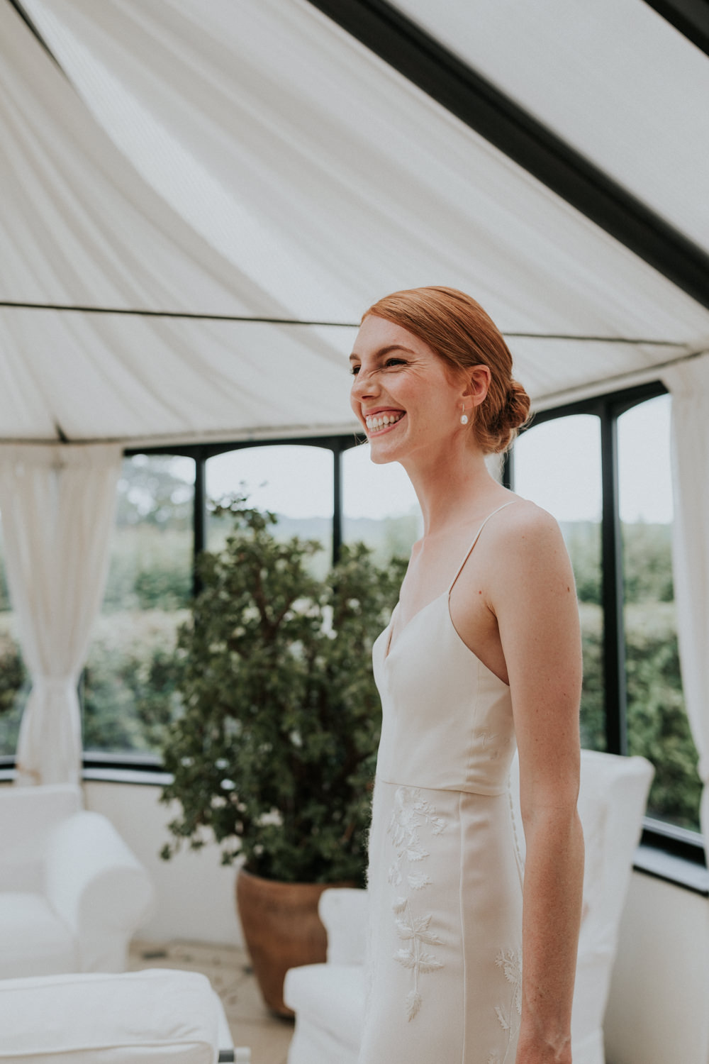 Hermione de Paula Dress Gown Bride Bridal Embroidery Personalised Wootton Farm Estate Wedding Kate Gray Photography