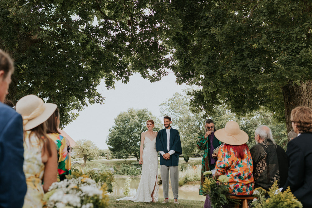Outdoor Ceremony Woodland Wootton Farm Estate Wedding Kate Gray Photography