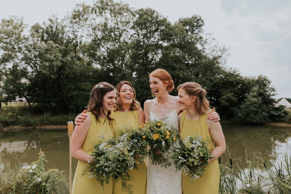 Bridesmaids Bridesmaid Dress Dresses Yellow Wootton Farm Estate Wedding Kate Gray Photography
