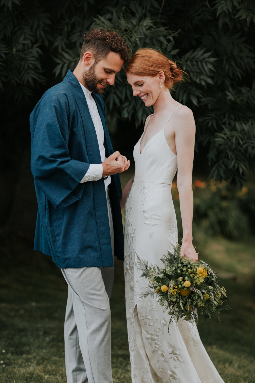 Hermione de Paula Dress Gown Bride Bridal Embroidery Personalised Wootton Farm Estate Wedding Kate Gray Photography