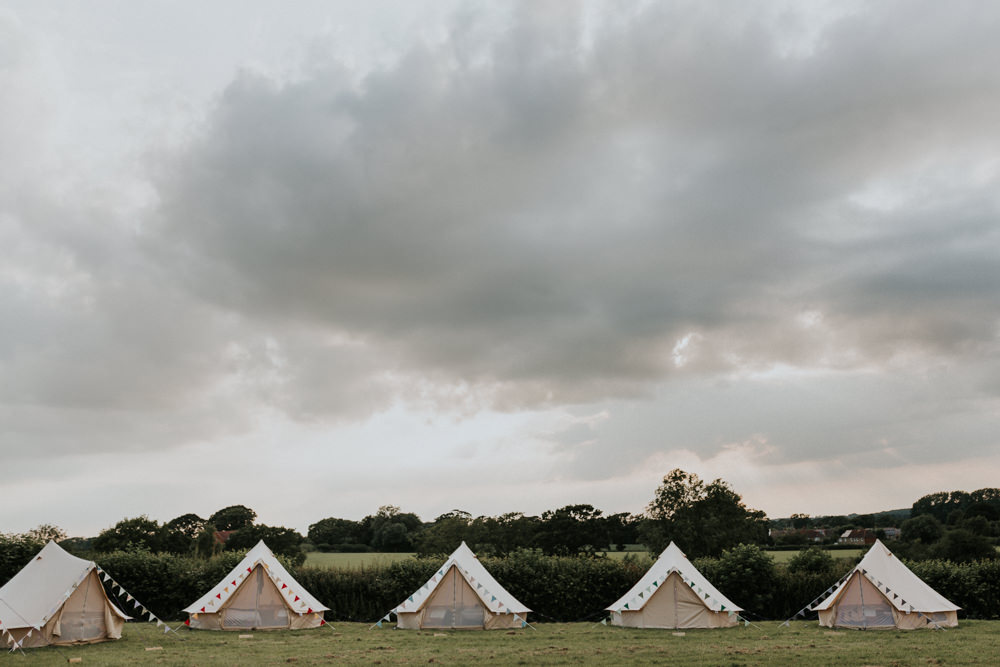 Bell Tents Glamping Camping Wootton Farm Estate Wedding Kate Gray Photography