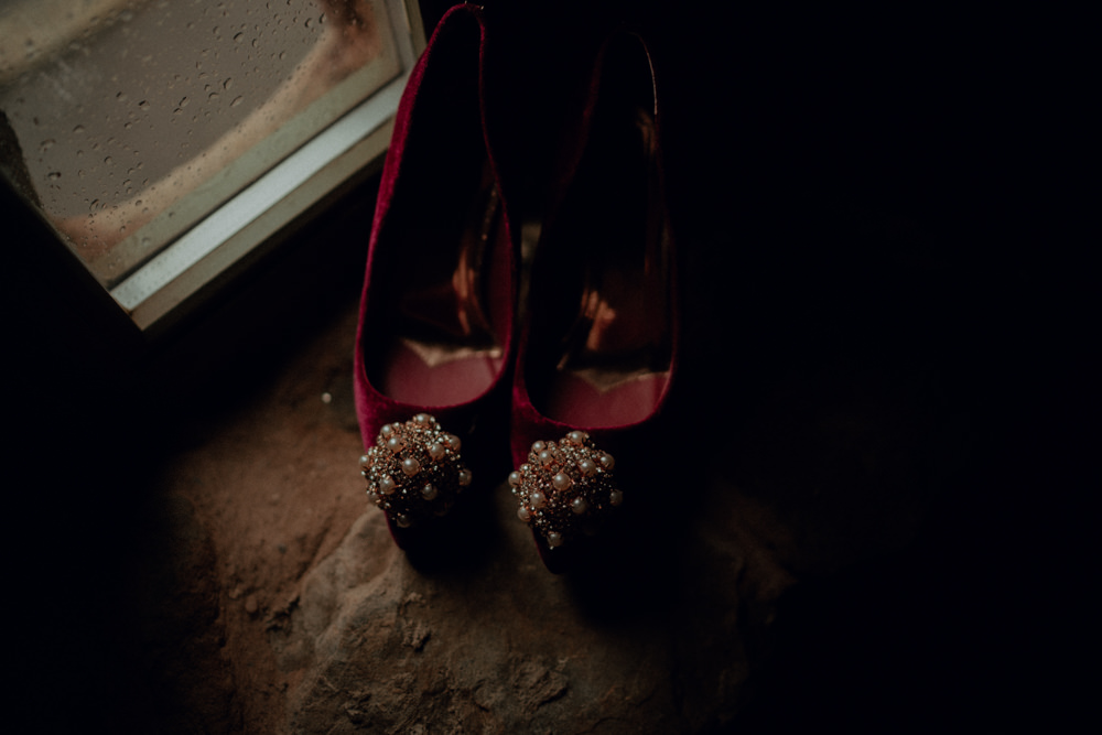 Bride Bridal Shoes Red Ashes Barns Wedding Belle Art Photography