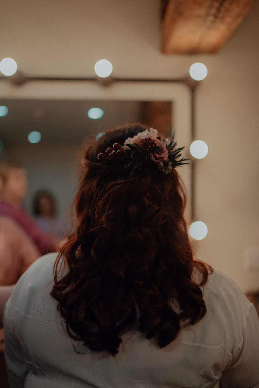 Bride Bridal Hair Half Up Half Down Style Ashes Barns Wedding Belle Art Photography