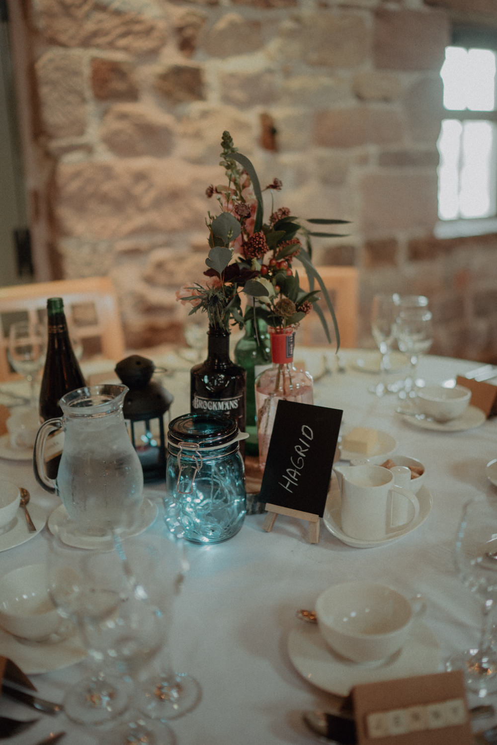 Log Slice Centrepiece Bottle Flowers Decor Ashes Barns Wedding Belle Art Photography