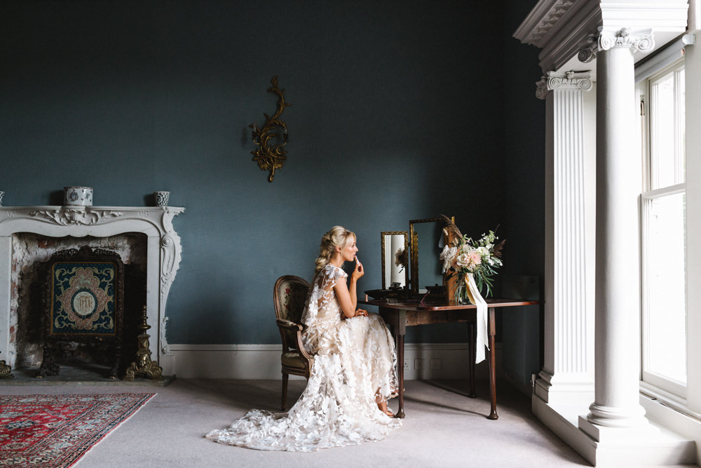Bride Bridal Prep Dressing Table Boconnoc Wedding Debs Alexander Photography