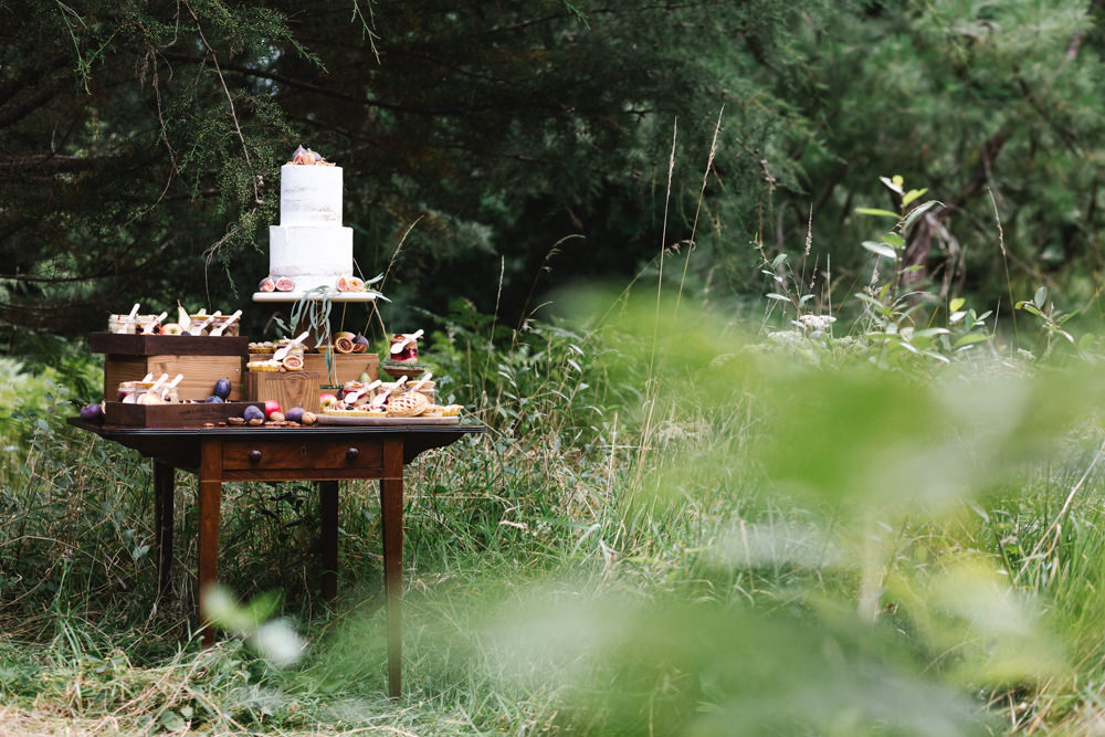 Cake Table Dessert Bar Station Boconnoc Wedding Debs Alexander Photography