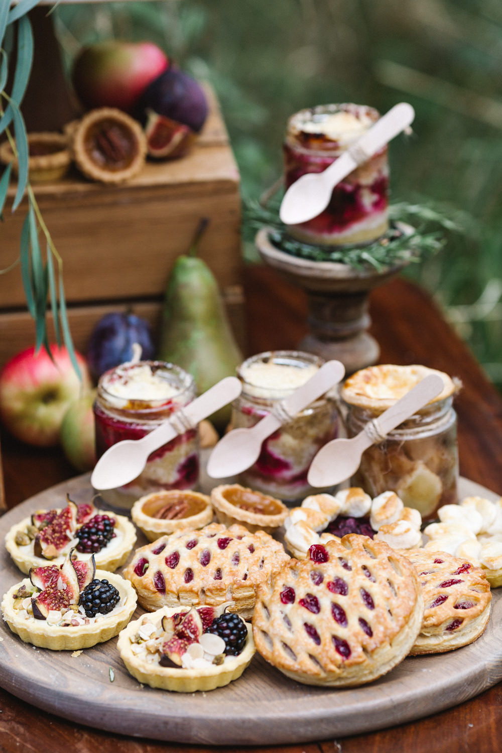 Cake Table Dessert Bar Station Pies Boconnoc Wedding Debs Alexander Photography