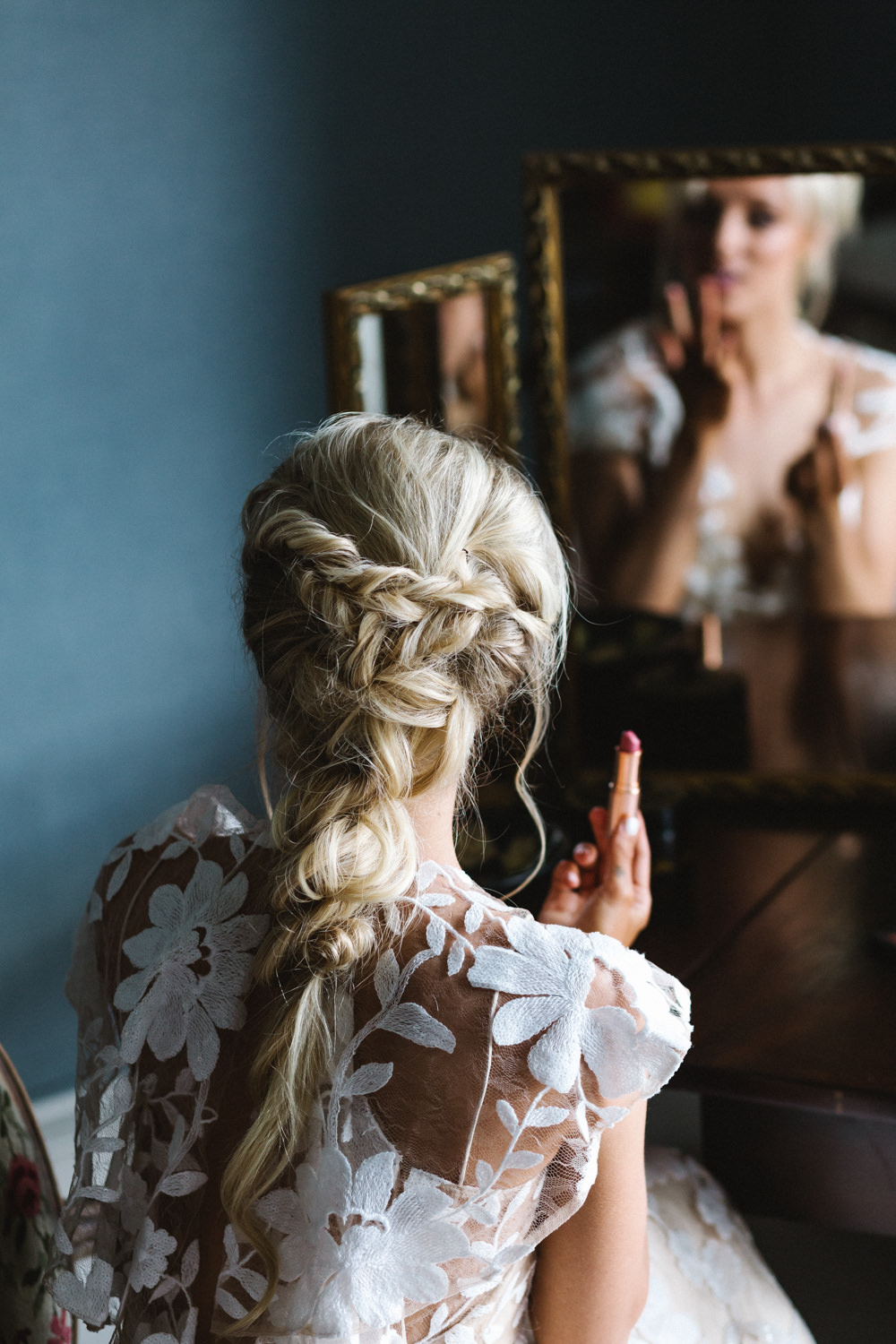 Bride Bridal Hair Style Up Do Plait Braid Pony Tail Boconnoc Wedding Debs Alexander Photography