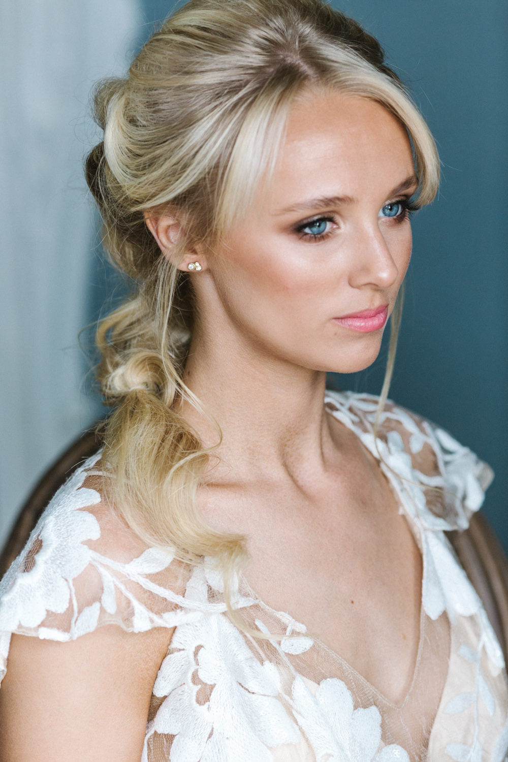 Bride Bridal Make Up Glowy Boconnoc Wedding Debs Alexander Photography