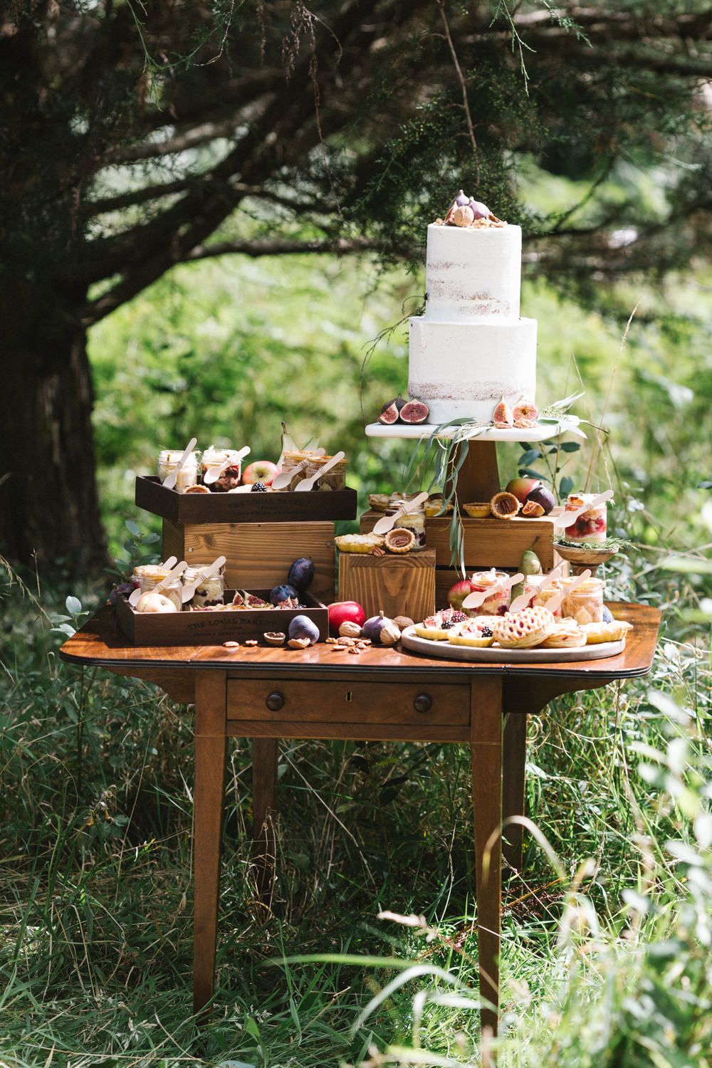 Cake Table Dessert Bar Station Boconnoc Wedding Debs Alexander Photography