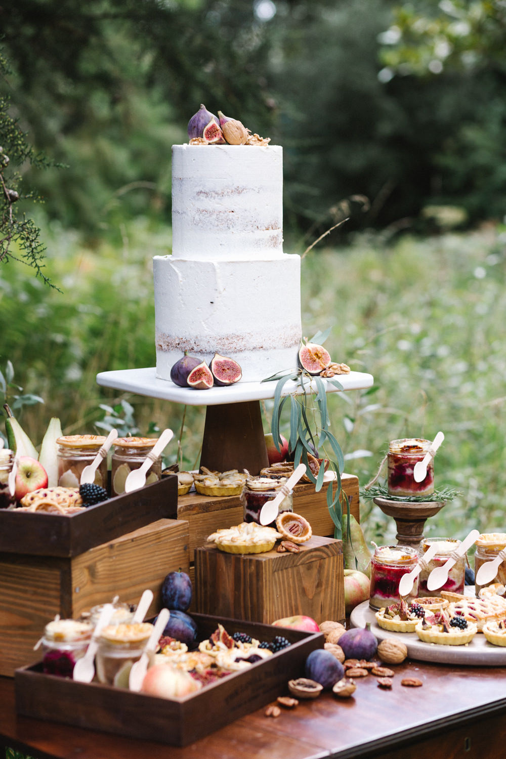 Semi Naked Cake Fruit Boconnoc Wedding Debs Alexander Photography