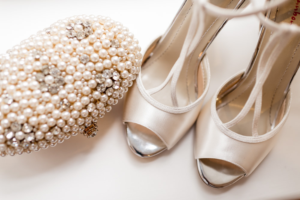 Bride Bridal Shoes Bag Bonhams Barn Wedding Will Patrick Photography
