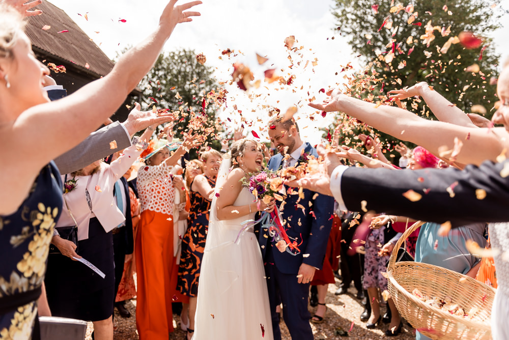 Confetti Throw Bonhams Barn Wedding Will Patrick Photography
