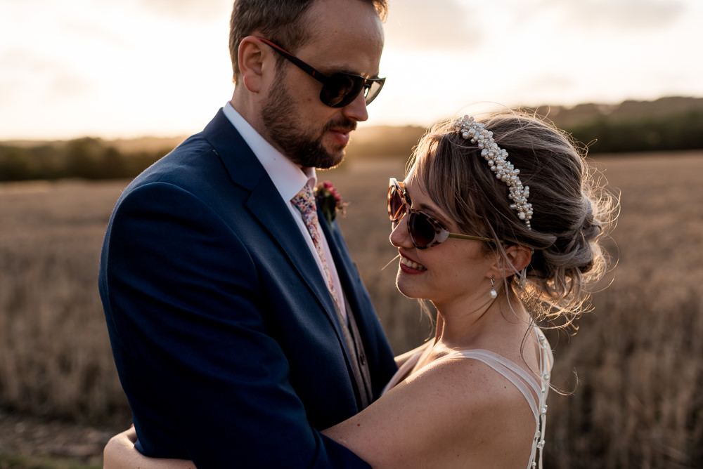 Bonhams Barn Wedding Will Patrick Photography Bride Groom Sunglasses