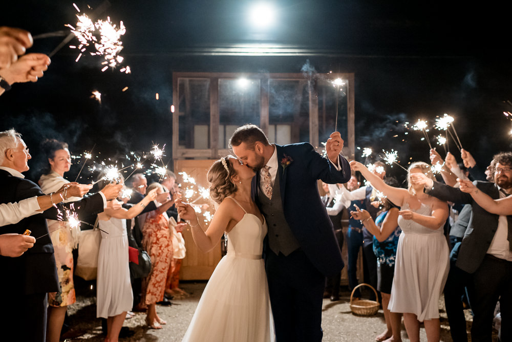 Sparklers Sparkler Exit Send Off Bonhams Barn Wedding Will Patrick Photography