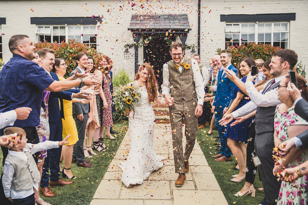 Confetti Throw Burley Manor Wedding Becky Bailey Photographer