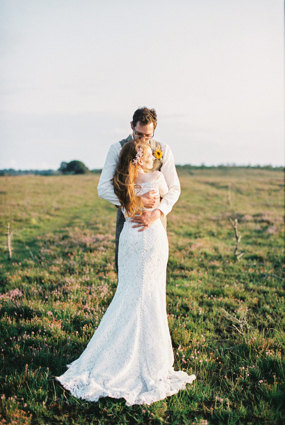 Dress Gown Bride Bridal White Rose Lace Fit Flare Off Shoulder Bardot Burley Manor Wedding Becky Bailey Photographer