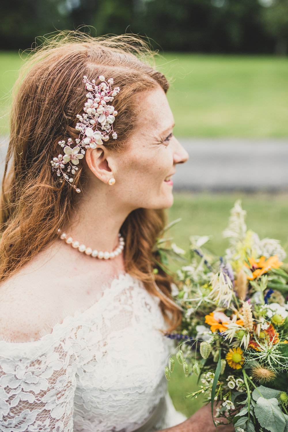 Bride Bridal Hair Style Comb Accessory Burley Manor Wedding Becky Bailey Photographer